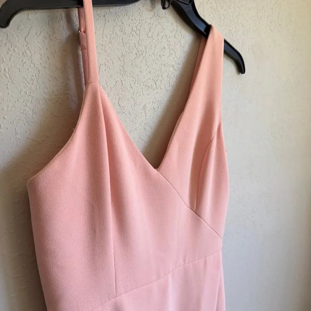 NBD Pink Asymmetric V-Neck Wrap Style Skirt Mini Dress Womens XS Revolve